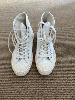 Superga Cream High-Top Canvas Sneakers